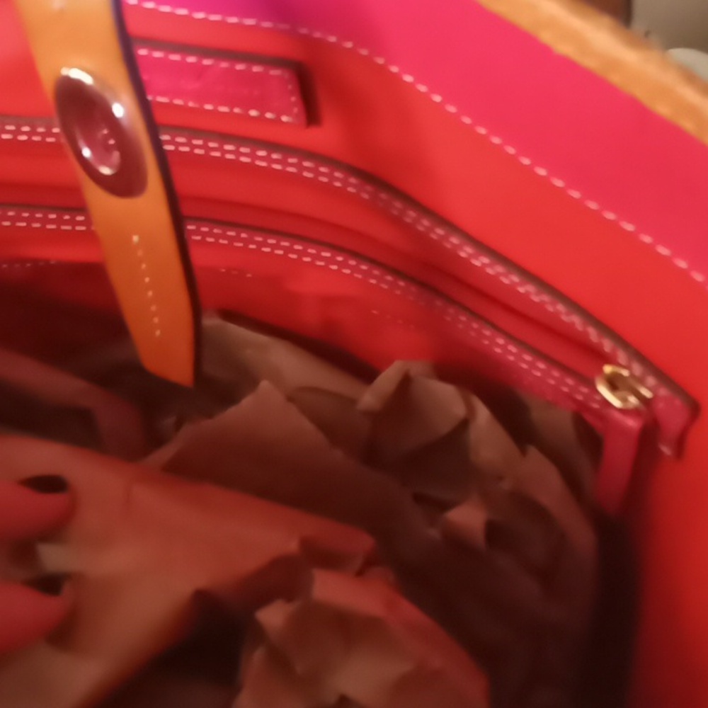 Dooney & Bourke Women’s White and Tan Leather Tote - Picture 12 of 16
